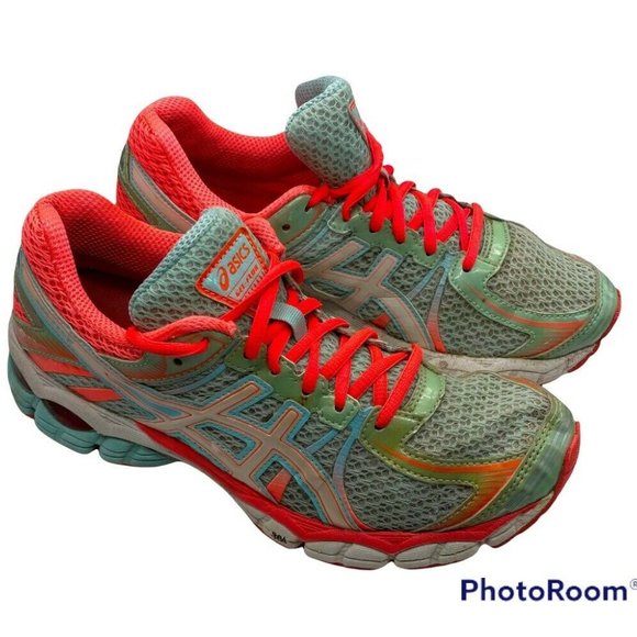 Asics Gel-Flux Womens 8.5 Sneakers Shoes Running Mint Green Coral - Picture 2 of 8